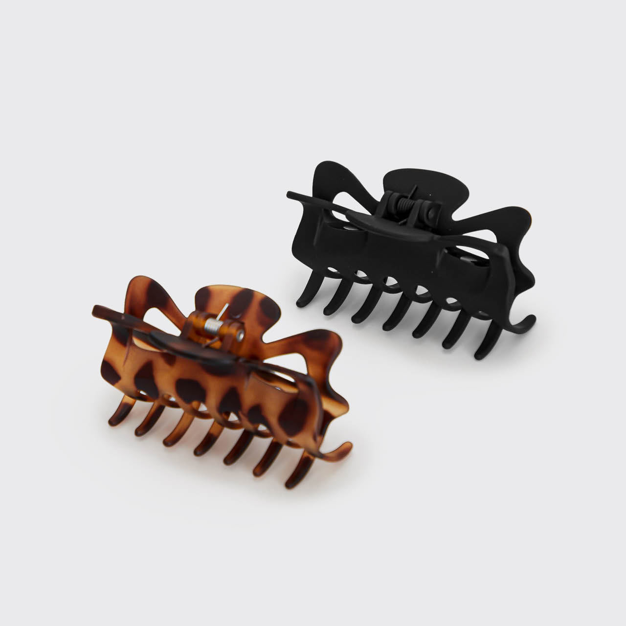 Set di 2 mollette nere e tartarugate - grande