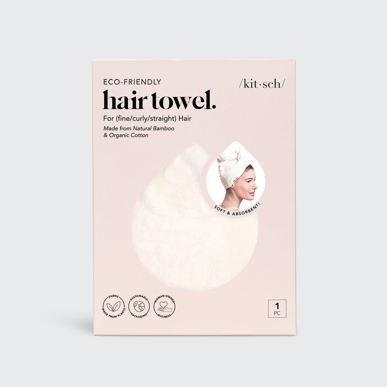 Asciugamano per capelli ecologico - Bianco