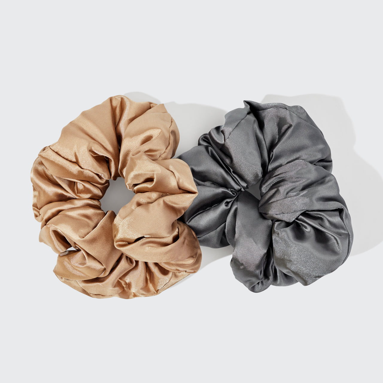 2 scrunchies per il sonno in raso - Nero e Dorato