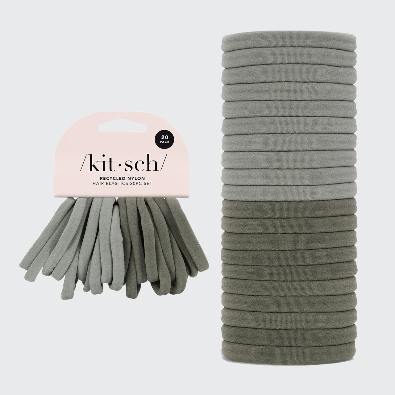 Set di 20 elastici per capelli in eucalipto