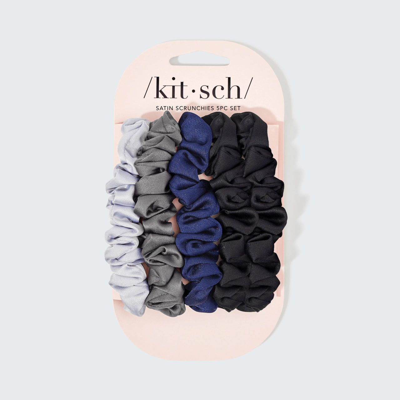Set da 5 pezzi di scrunchies in raso piccolini - Mezzanotte