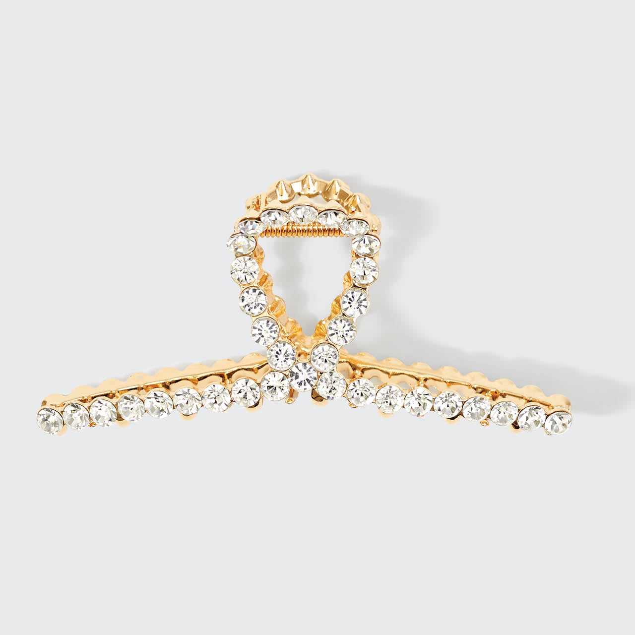 Clip ad anello con strass in metallo dorato