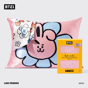 Kitsch x BT21 Taie d'oreiller en satin COOKY