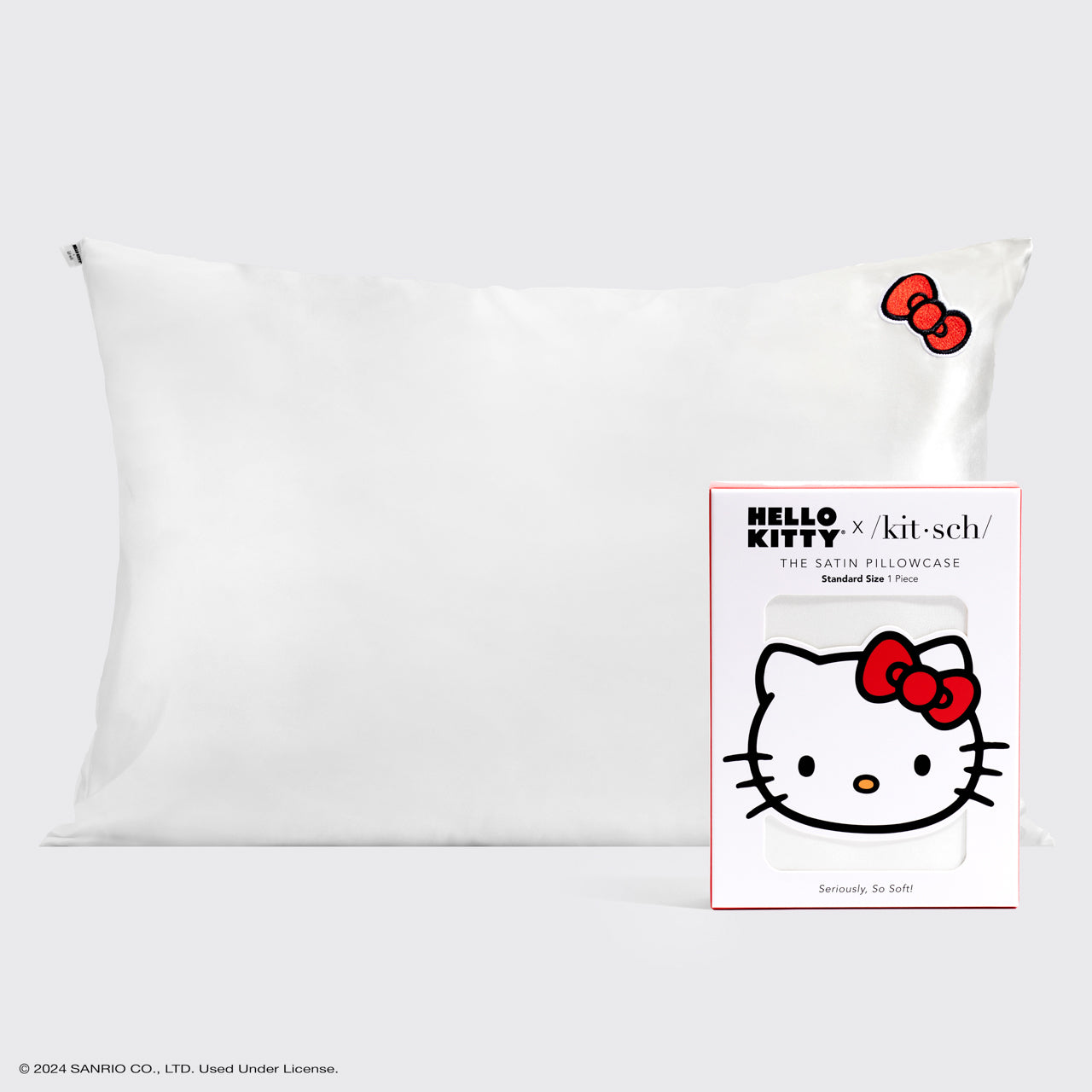 Kitsch x Hello Kitty Federa in raso - Fiocco Hello Kitty avorio