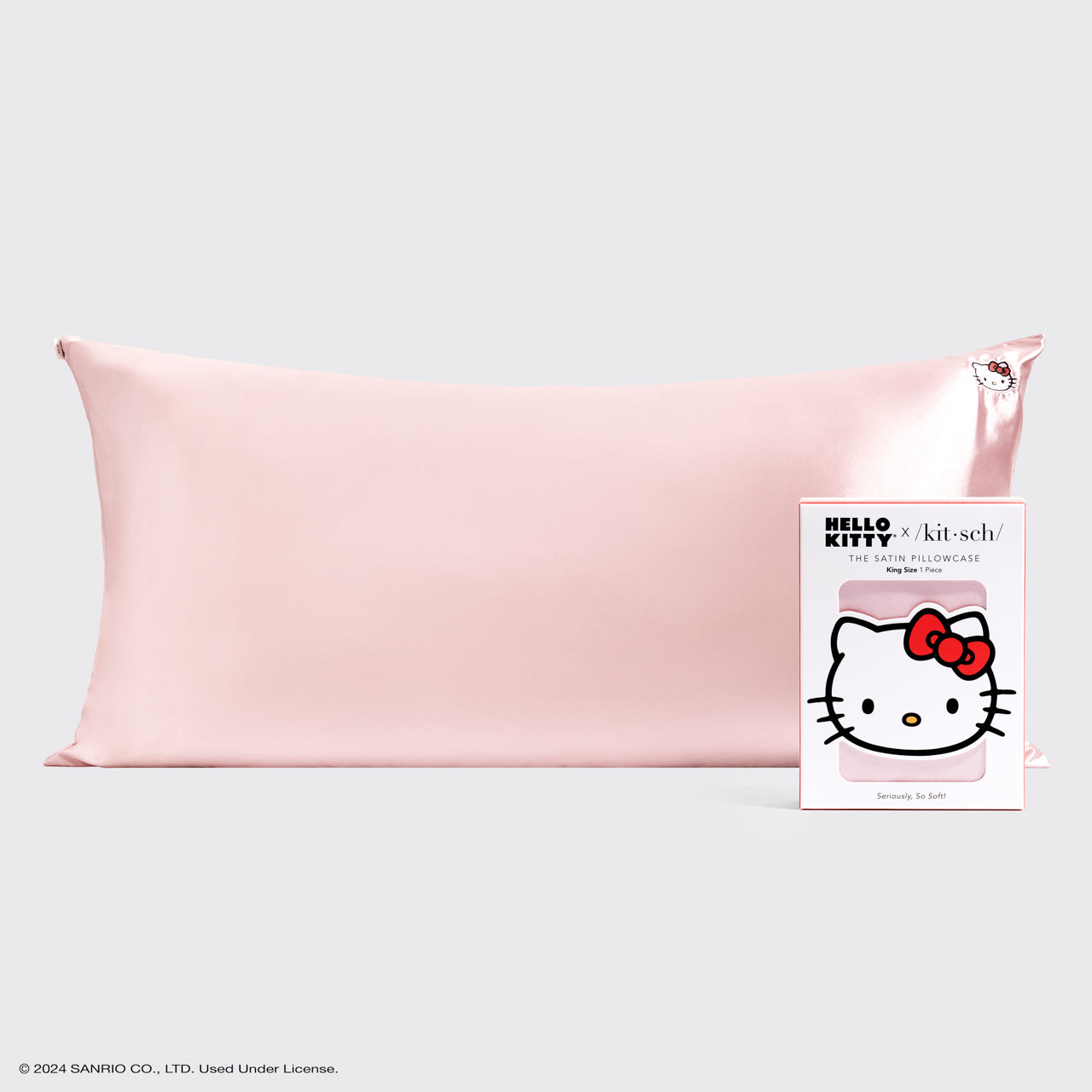 Kitsch x Hello Kitty Taie d'oreiller Hello Kitty Face rose - King