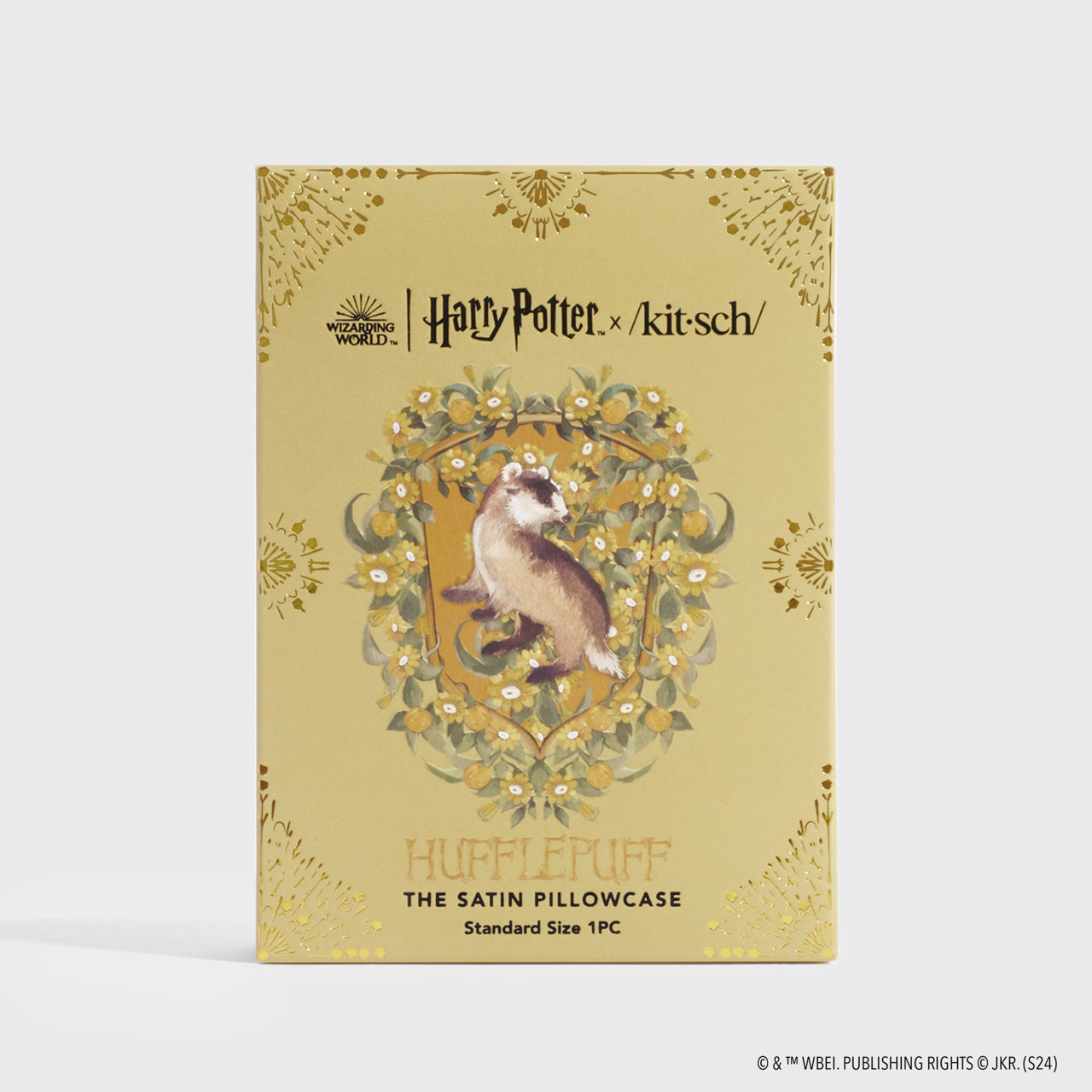 Kitsch x Harry Potter Satin Pillowcase in Hufflepuff
