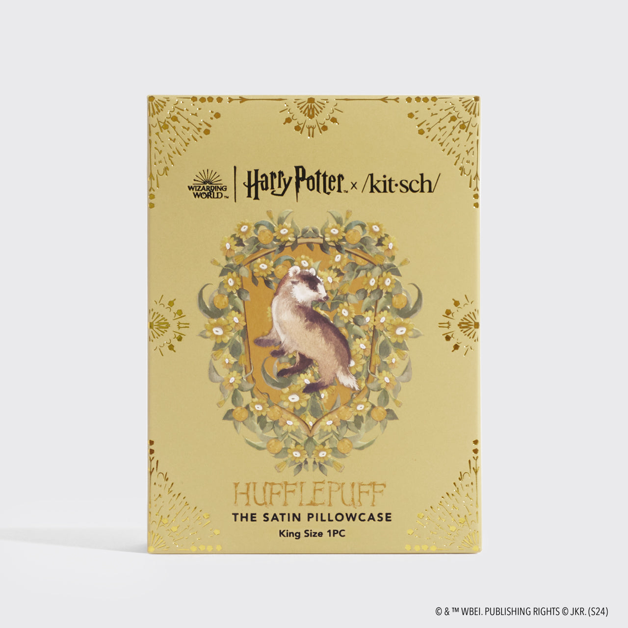 Kitsch x Harry Potter Satin Pillowcase in Huflepuff - King