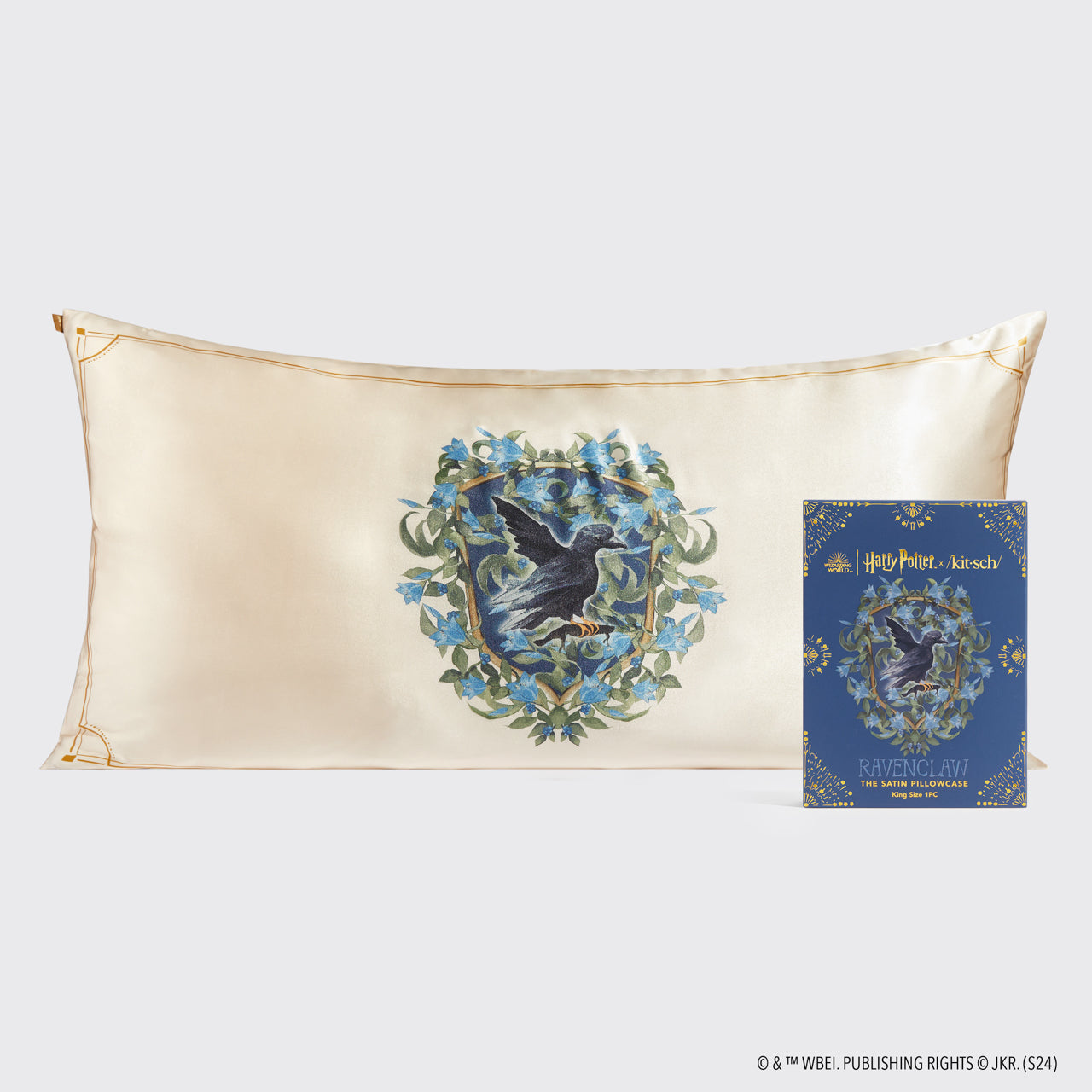 Kitsch x Harry Potter Taie d'oreiller en satin Serdaigle - King
