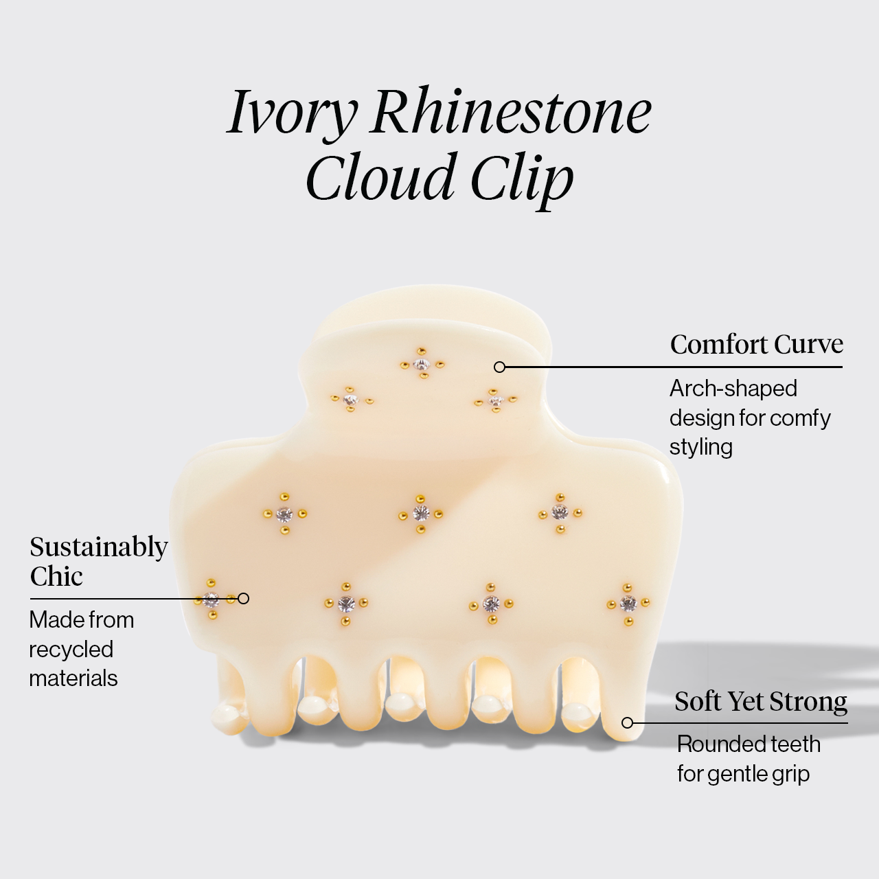 Wolken Clip - Ivoor, bergkristal