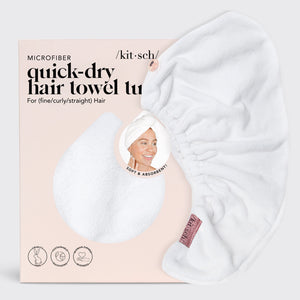 Asciugamano per capelli in microfibra bianco