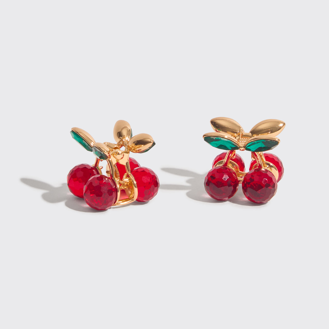 Mini fermagli con strass per 2 pezzi - Ciliegia