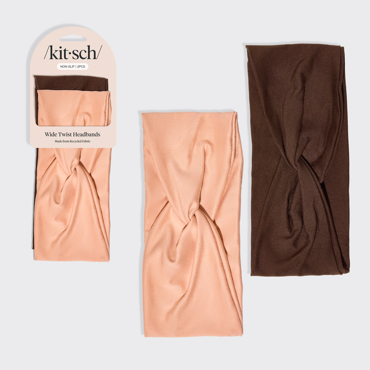 Stretchy Twist Hoofdbanden 2delige Set - Rozenhout