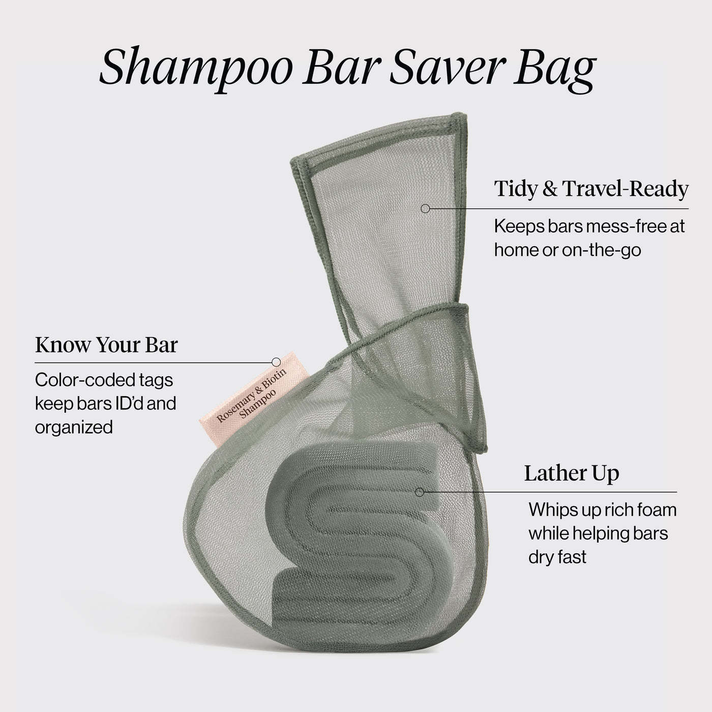 Kitsch Bar Saver Bag - ROSEMARY & BIOTIN Shampoo