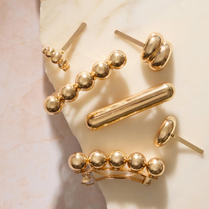 Barrettes en métal doré