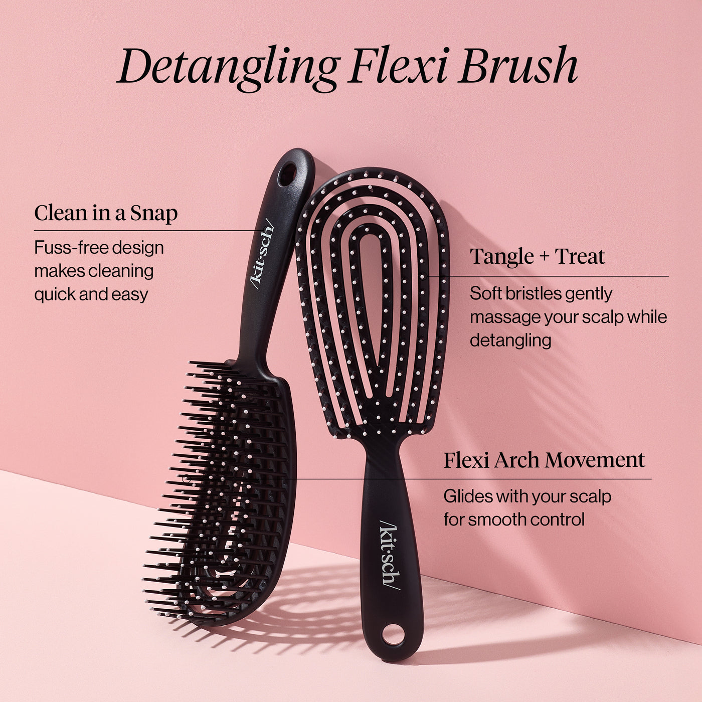 Brosse démêlante flexible noir