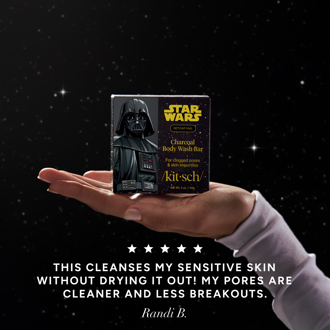 Star Wars™ & Kitsch Charcoal Detoxifying Solid Body Wash - Darth Detox