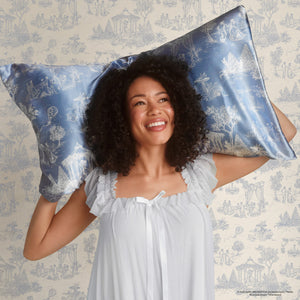 Bridgerton x Kitsch Satin Pillowcase in Garden Toile - King