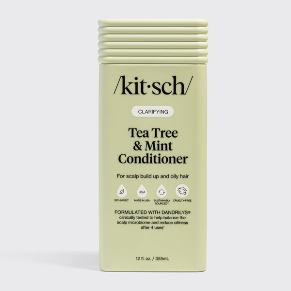 Kitsch Tea Tree & Mint Conditioner packaging on a gray background