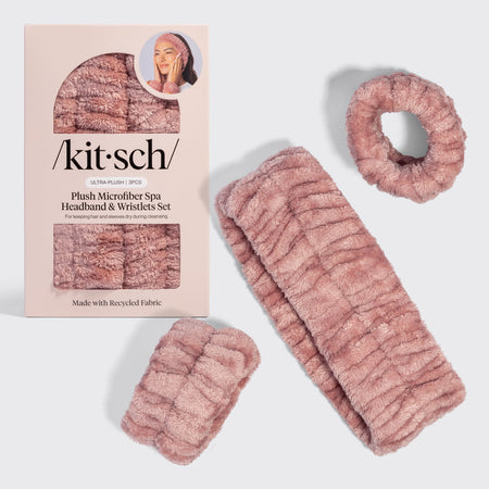 Kitsch Terracotta Spa Headband & Wristlets 3pc Set