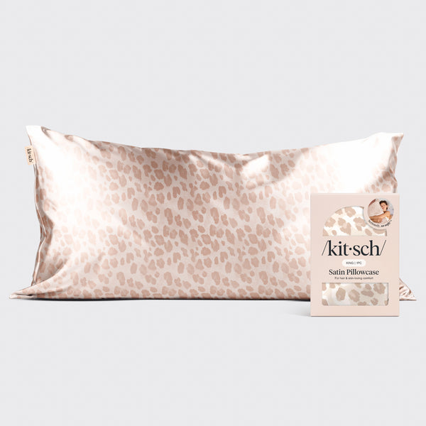 KITSCH Leopard King Satin Pillowcase — hero view