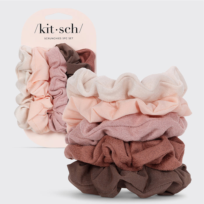 Set da 5 pezzi di scrunchies testurizzati assortiti - Terracotta