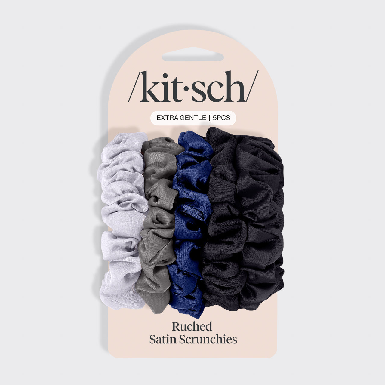 مجموعة Satin Petite Scrunchies مكونة من 5 قطع - منتصف الليل