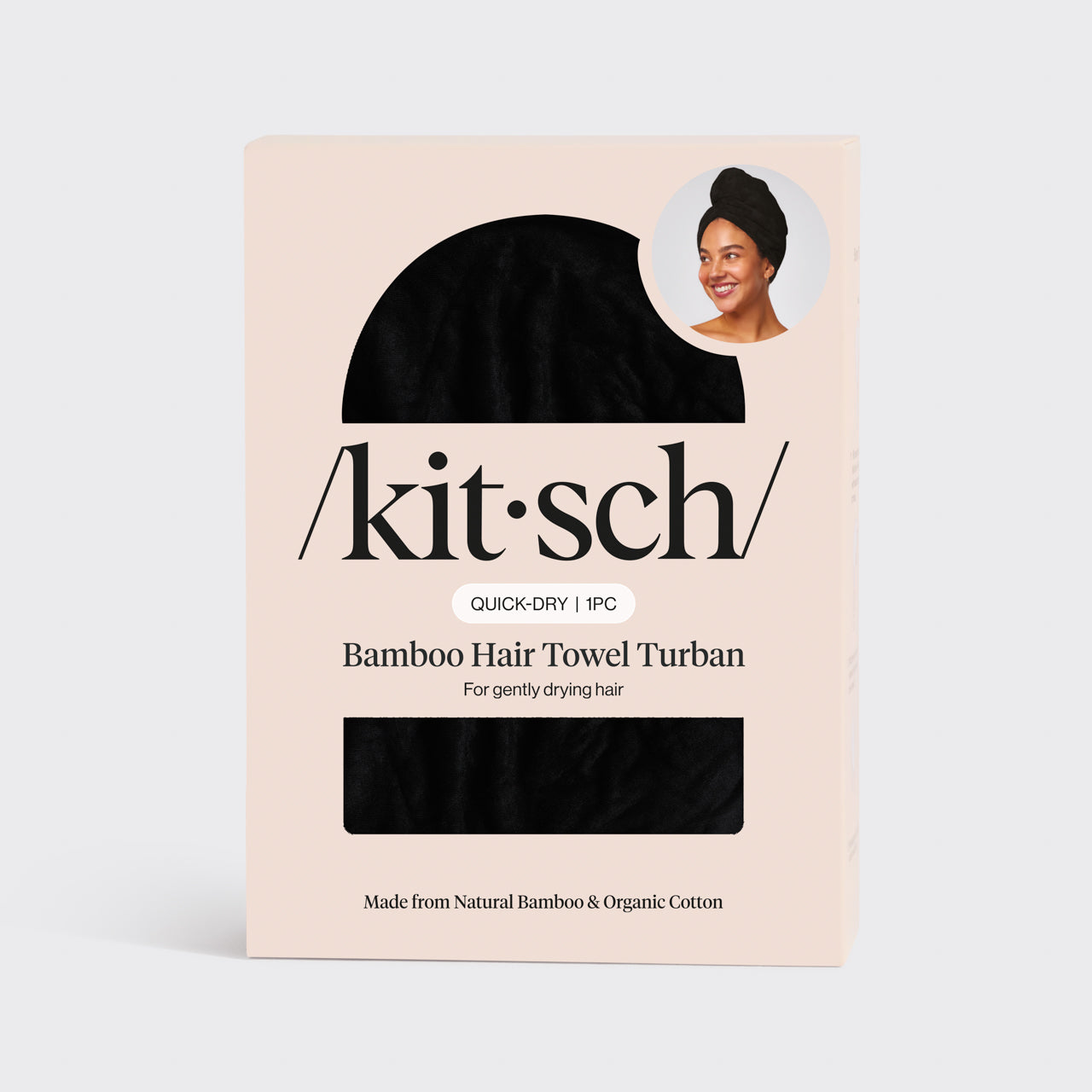 Toalla ecológica para el pelo - Negra