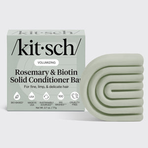 Kitsch Rosemary & Biotin Volumizing Conditioner Bar — hero product shot of plastic-free solid conditioner for fine, limp hair
