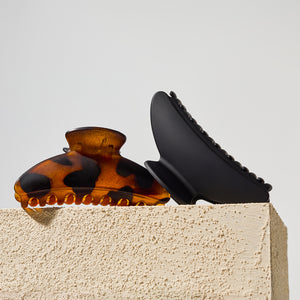 Medium Kloklipp 2 st Set - Svart & Tort