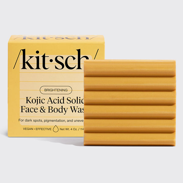 KITSCH Kojic Acid Bar for Hyperpigmentation & Dark Spots — hero product shot — Infused with kojic acid to help brighten your skin for an even-looking complexion — formulated to help your skin glow from within by fading the look of dark spots and hyperpigmentation