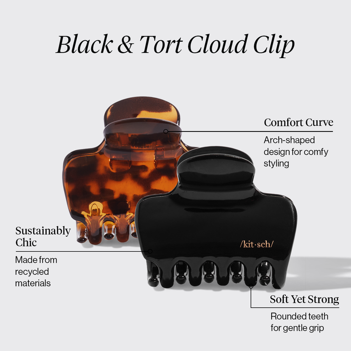 Cloud Black & Tort Kloklipp 2 st Set