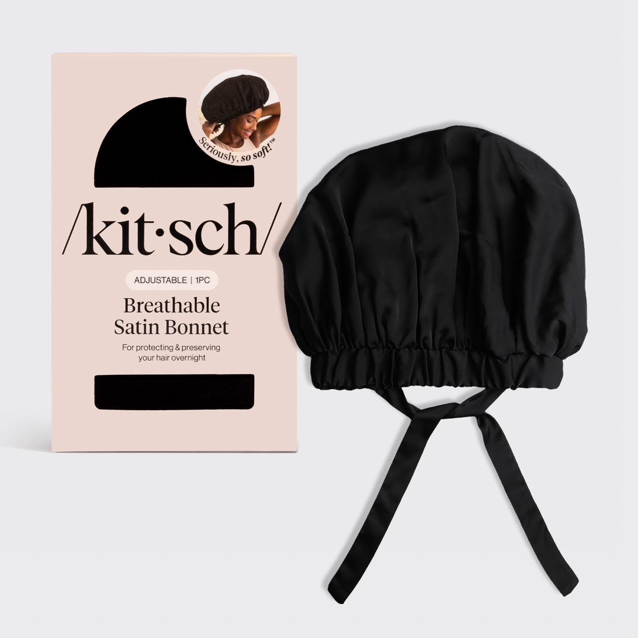 غطاء نوم من الساتان الأسود