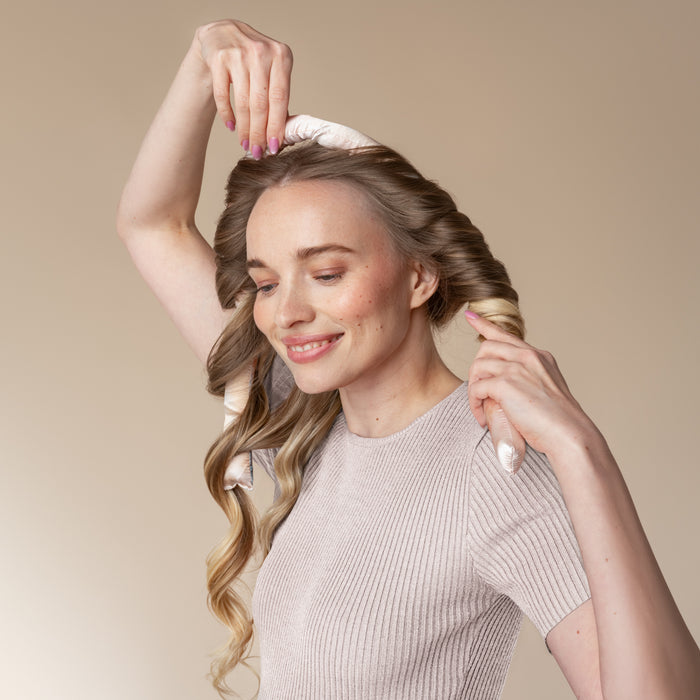 Set arricciacapelli in raso senza calore - Sunset tie dye