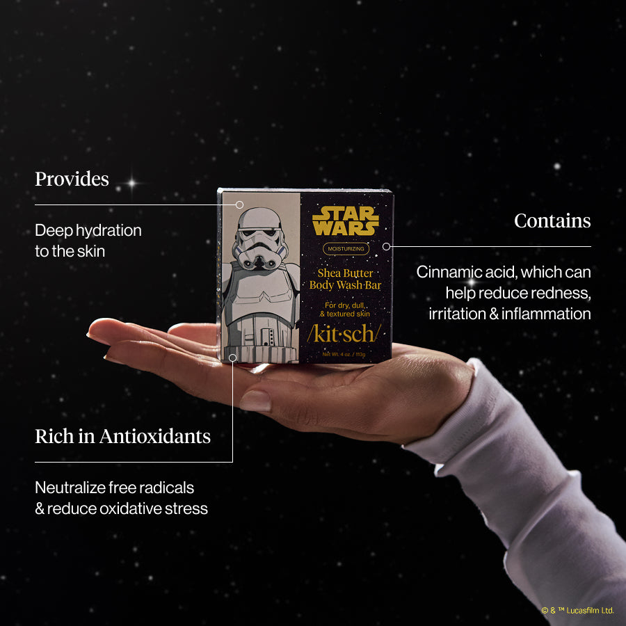 Star Wars™ & Kitsch Bagnoschiuma solido idratante al burro di karité - Stormtrooper Swirl