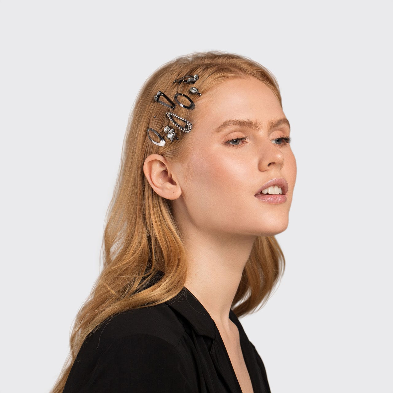 Micro clip a scatto impilabili set da 7 pezzi - ematite