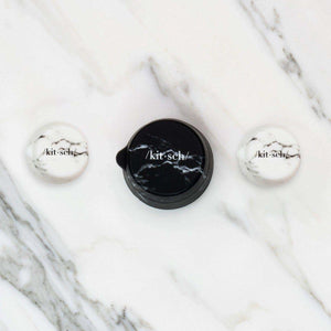 Refillable Silicone Jars 3pc Set - Black & White Marble - KITSCH